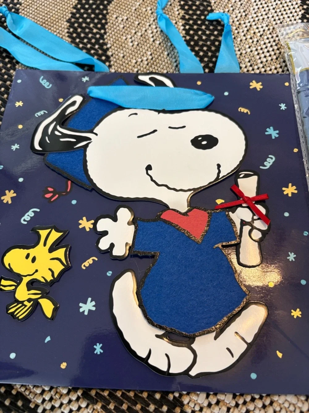 🆕Papyrus Snoopy And Woodstock Graduation Bag And Tissue Bundle